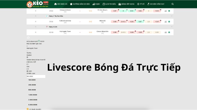 Tỷ số livescore bóng đá tại keo.asia có gì